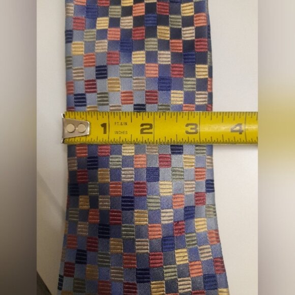 Gianfranco Valentino Italy - Mens Silk Tie - Blue Multi - Picture 8 of 8